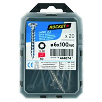 20 vis tête fraisée étoile inox A2 6x100 - ROCKET