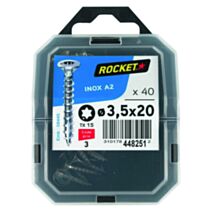 40 vis tête fraisée étoile inox A2 3,5X20 - ROCKET