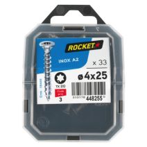 33 vis tête fraisée étoile inox A2 4X25 - ROCKET