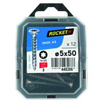 12 vis tête fraisée étoile inox A2 5X50 - ROCKET