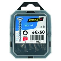 8 vis tête fraisée étoile inox A2 6X60 - ROCKET