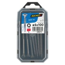 7 vis tête fraisée étoile inox A2 6x100 - ROCKET
