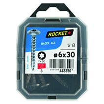 8 vis de penture Inox A2 6x30 - ROCKET
