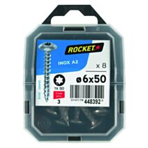8 vis de penture Inox A2 6x50 - ROCKET