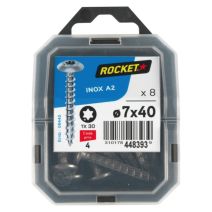 8 vis de penture Inox A2 7x40 - ROCKET