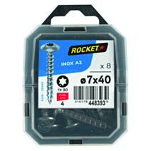 8 vis de penture Inox A2 7x40 - ROCKET