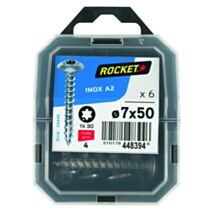 6 vis de penture Inox A2 7x50 - ROCKET