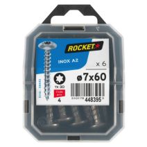 6 vis de penture Inox A2 7x60 - ROCKET