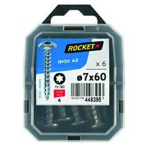 6 vis de penture Inox A2 7x60 - ROCKET