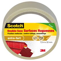 Adhésif moquette surfaces rugueuses 7,5 m x 32 mm - SCOTCH