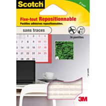 36 pastilles fixe tout repositionnable surfaces lisses blanc - SCOTCH™