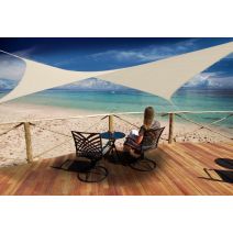 Voile d'ombrage carrée 3.60m - gamme "austral" sable - JARDILINE