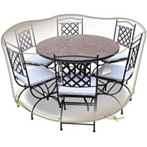 JARDILINE  - COVER AIR -Housse table ronde + chaises 6 personnes