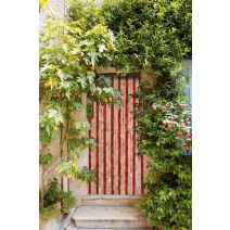 Rideau de porte chenilles bicolores Florence café/griotte