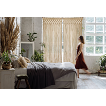 Rideau de porte Macramé Bohème 90x200cm beige - MOREL