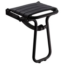 Siege De Douche Mural Escamotable Pied Aluminium Noir Mat