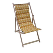 Chilienne matelassée hêtre + toile coton Calisson curcuma - JARDIN PRIVÉ