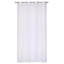 Voilage œillets étamine fils coupés blanc 240x240cm - DYLREV