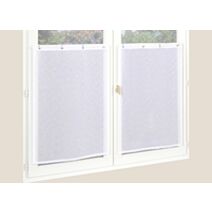 Paire de vitrages étamine aspect lin blanc 60x120cm