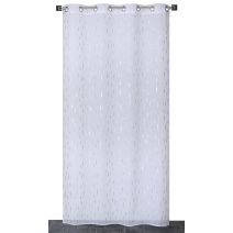 Voilage œillets étamine impression métal blanc 140x240cm - DYLREV