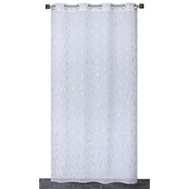 Voilage œillets étamine impression métal blanc 140x240cm - DYLREV