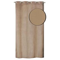 Rideau thermique velours frappé taupe 140x240cm - DYLREV