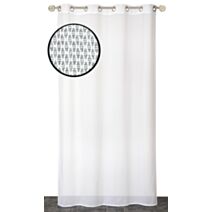 Voilage œillets filet blanc 140x240cm - DYLREV