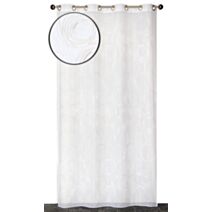 Voilage œillets brodé naturel 140x240cm - DYLREV