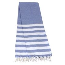 Fouta rayée avec franges 90x180 cm marine