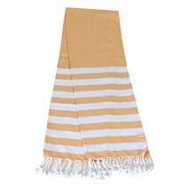 Fouta rayée avec franges 90x180 cm moutarde