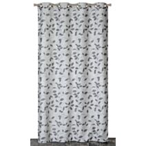 Rideau jacquard floral gris 140 x 240 cm - CARPENTIER