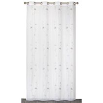 Voilage brodé 140x240cm gris polyester - DYLREV