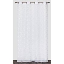 Voilage œillets étamine impression métal blanc 140x240cm