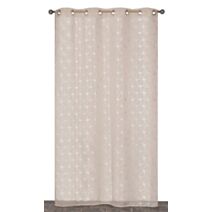 Voilage œillets étamine impression métal lin 140x240cm