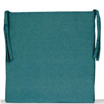Galette de chaise fine 40x40cm bleu canard