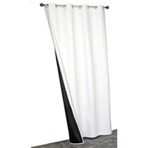 Rideau thermique à oeillets suédé 140x240cm Blanc