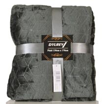 Plaid polaire jacquard 130x170cm anthracite