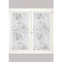 Paire de vitrages dévoré imprimé blanc 60x120cm
