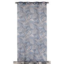 Voilage étamine imprimée bleu 140x240cm
