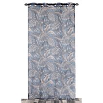 Voilage étamine imprimée bleu 140x240cm
