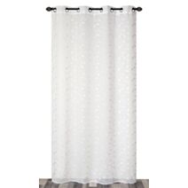 Voilage œillets étamine brodée fil lurex blanc 140x240cm