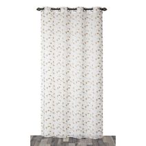 Voilage œillets étamine brodée fil lurex or 140x240cm