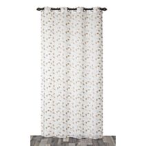 Voilage œillets étamine brodée fil lurex or 140x240cm