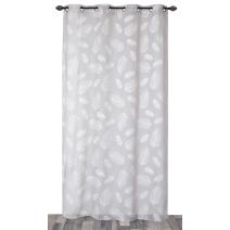 Voilage œillets étamine impresssion gomme gris 140x240cm