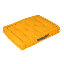 Coussin de sol carré 60x40cm moutarde/bleu canard