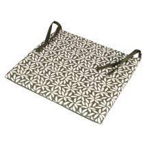 Galette de chaise fine bicolore kaki 40x40cm 