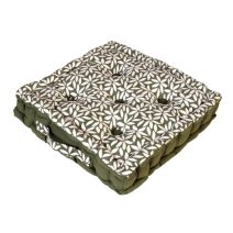 Coussin de sol bicolore kaki 40x40cm 