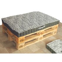 Coussin de palette rectangulaire bicolore kaki 80x120 
