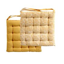 Coussin de Chaise Carré imprimé jaune 40x40cm