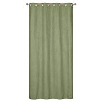 Rideau Suede isolant thermique 140x240cm vert thé œillets métal - DYLREV